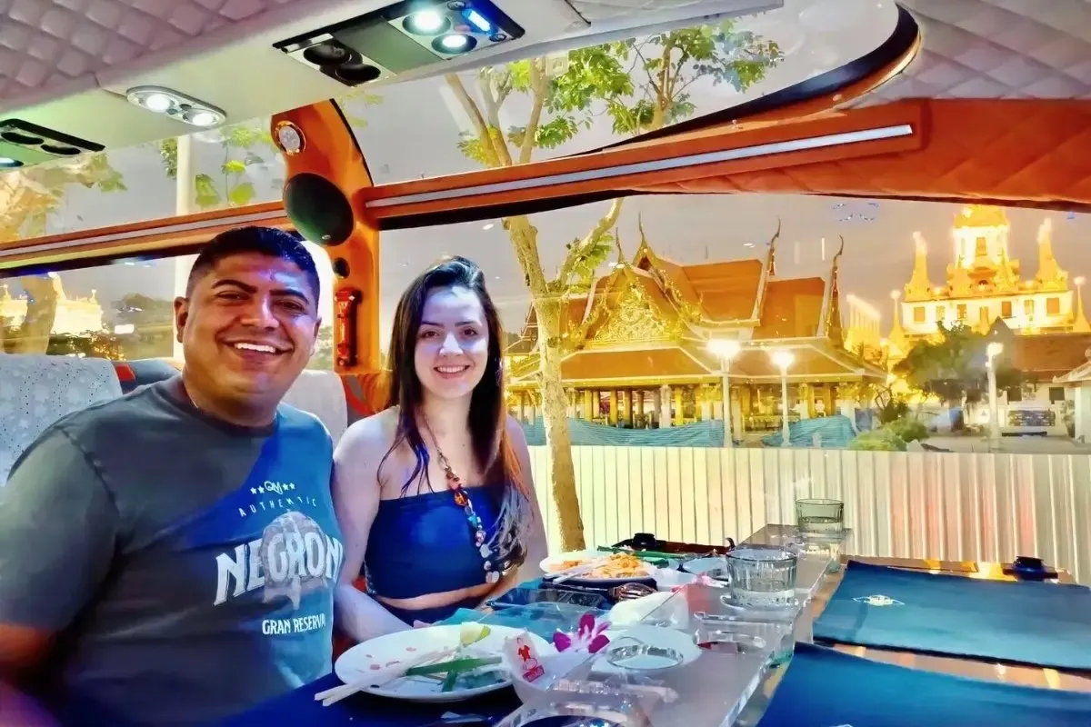 Bangkok Thai Bus Food Tour Luxury Dinner City Sightseeing